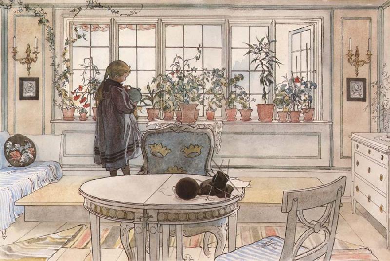 Carl Larsson Vacation Reading Assignment oil painting image